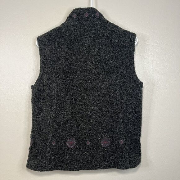 Woolrich Onyx Vest Fleece Winter Embroidered Embellished Gray Women Size M - Picture 7 of 8